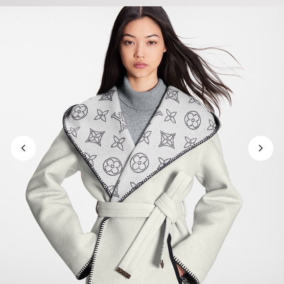 Reversible Mahina Monogram Wrap Coat 38 - Picture 4 of 11